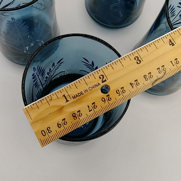 ๐3x HP! 4 Libbey Bolero Blue Wheat 5โ tall Vintage Glasses. 1970s - Picture 5 of 7